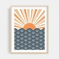 thumbnail image 2 of Abstract sunset with Seigaiha waves decoration - Illustration Unframed Wall Art Print 30 x 40 inches, 2 of 4