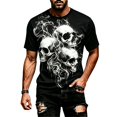 thumbnail image 4 of Halloween T Shirts for Men Short Sleeve Crewneck Casual Skull Graphic Tee Shirt, 4 of 4
