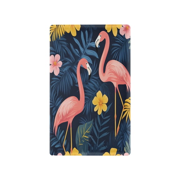 Yayeee Blank Wall Plate Cover 1-Gang 4.5"x2.7" Home Unused Decorative Outlet, Floral Flamingo