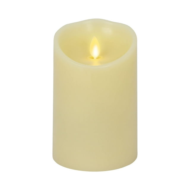 Vela LED sin llama Luminara con borde festoneado, color marfil, 9 x 13 cm