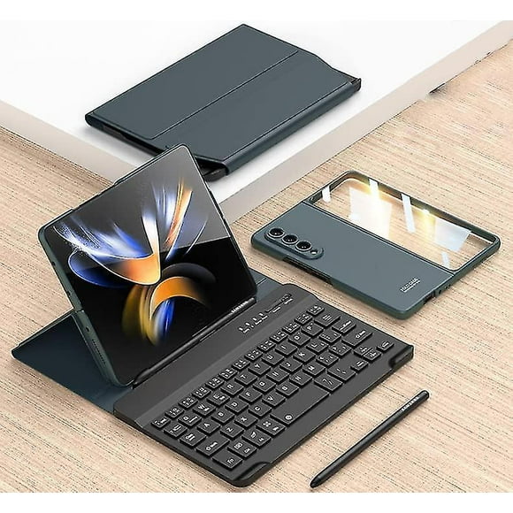 Leather Fold Stand Case Keyboard Compatible With Samsung Galaxy Z Fold 4, Bluetooth Wireless Keyboard