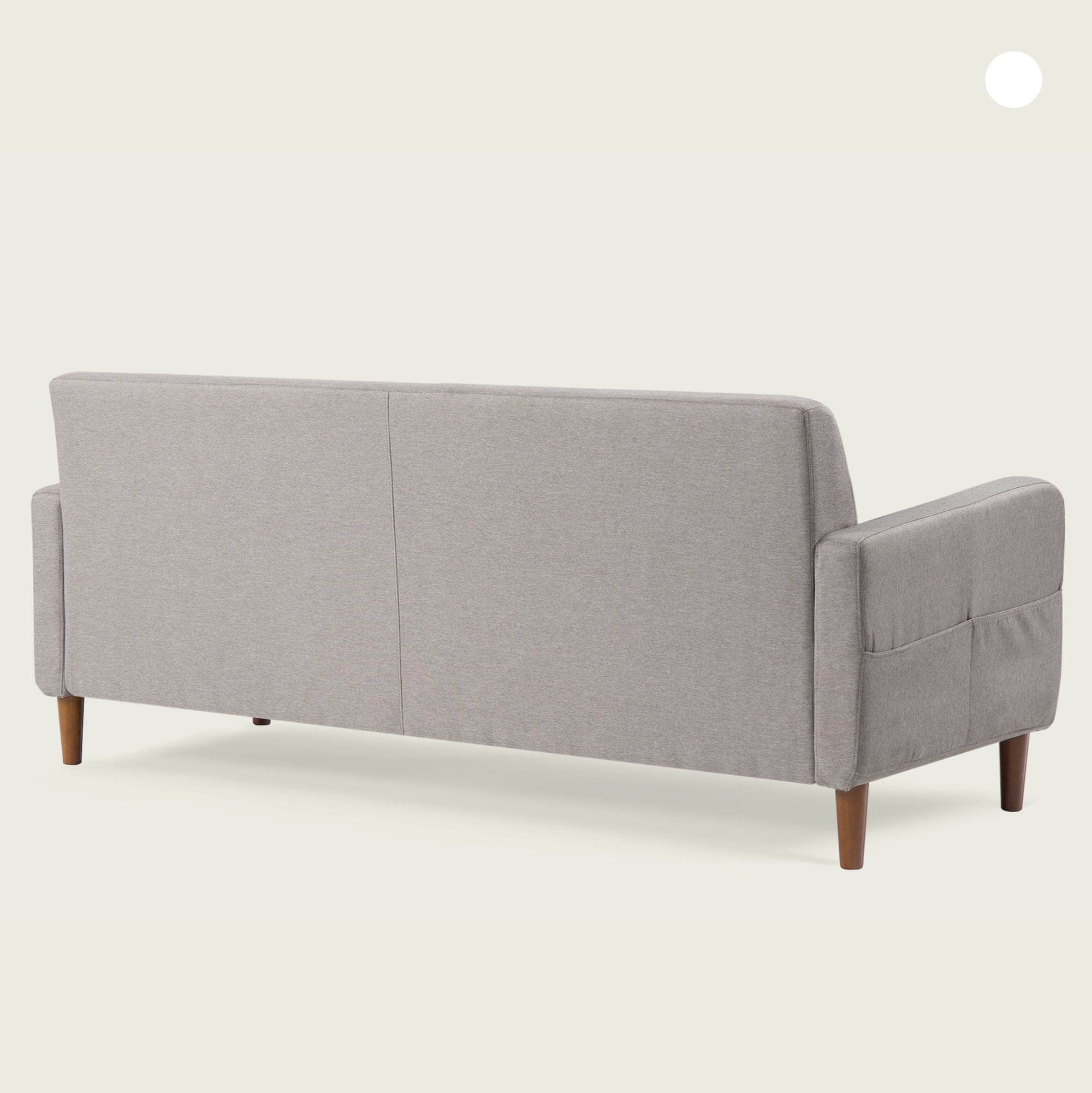 Mellow Adair Modern Sofa with Armrest Pockets, Light Grey