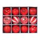 thumbnail image 1 of Wosthever Pack de 12 Bolas de Navidad Fiestas Festivas Atmósferas Decoraciones Fotografía Adornos Plástico Reutilizable Decorativo Kits de decoración para fiestas Rojo, 1 of 6