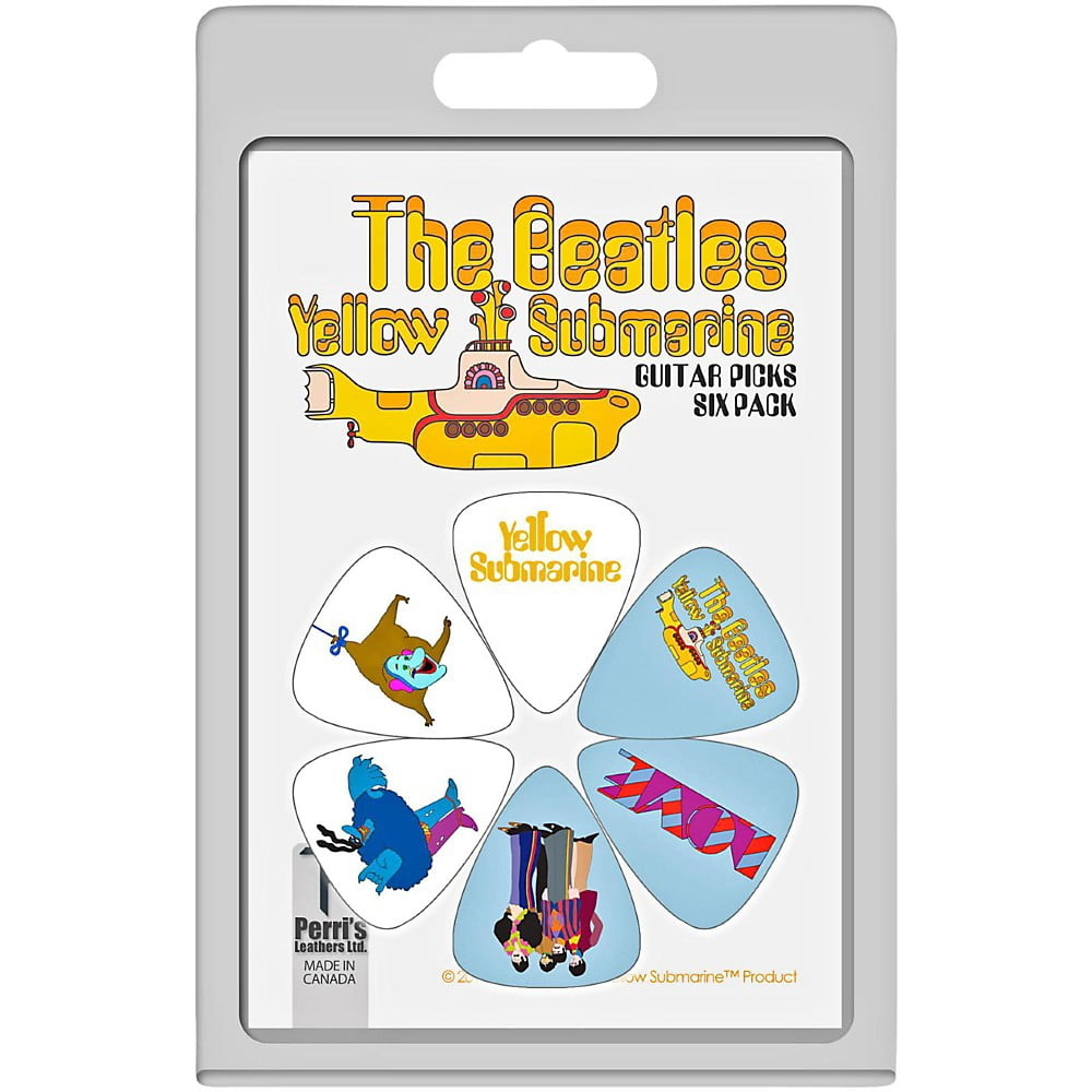 Perri\'s Leathers Artist Series 6 Pack Guitar Picks, The Beatles, Yellow submarine