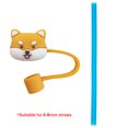 thumbnail image 3 of Gorras De Paja Tapas antipolvo de paja de dibujos animados Regalos de fiesta de cubierta de paja de silicona para 6-8 mm (Shiba Inu), 3 of 5