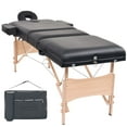 thumbnail image 1 of vidaXL 3-Zone Folding Massage Table 10 cm Thick Black, 1 of 5