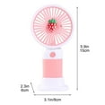 thumbnail image 6 of Usb Rechargeable Handheld Fan Portable Personal Desk Fan with 3 Speeds Quiet Operation for Office Student Dorm Travel Use, UKHBMC | Pink, 6 of 7