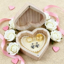 Taicans Heart Shaped Wooden Jewelry Box 3.9x3.5in,Valentine‘s Day Gift for Her,Small Keepsake Box for Rings Earrings,Anniversary Birthday Gift,Portable Storage