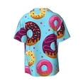 thumbnail image 2 of Balery Donuts Men's Casual Button Down Shirt Short Sleeve Textured Summer Cuban Beach Shirts-Medium, 2 of 7