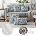 thumbnail image 6 of Vintage Blue Flower Outdoor Waterproof Pillow Covers, Farmhouse Botanical Floral Retro Decorative Square Throw Pillowcase Sofa Cushion Sham for Patio/Couch/Chair, 16"x16" 2 Pack, 6 of 8