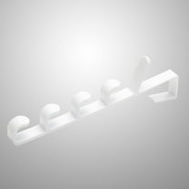 FRCOLOR 2pcs Hanging Rack Portable 5 Hooks Plastic Towel Hooks Holders Multifunctional Over The Door Hanging Rack Towel Coat Hat Hanger (White)