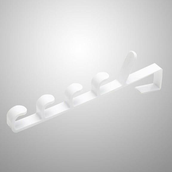 FRCOLOR 2pcs Hanging Rack Portable 5 Hooks Plastic Towel Hooks Holders Multifunctional Over The Door Hanging Rack Towel Coat Hat Hanger (White)