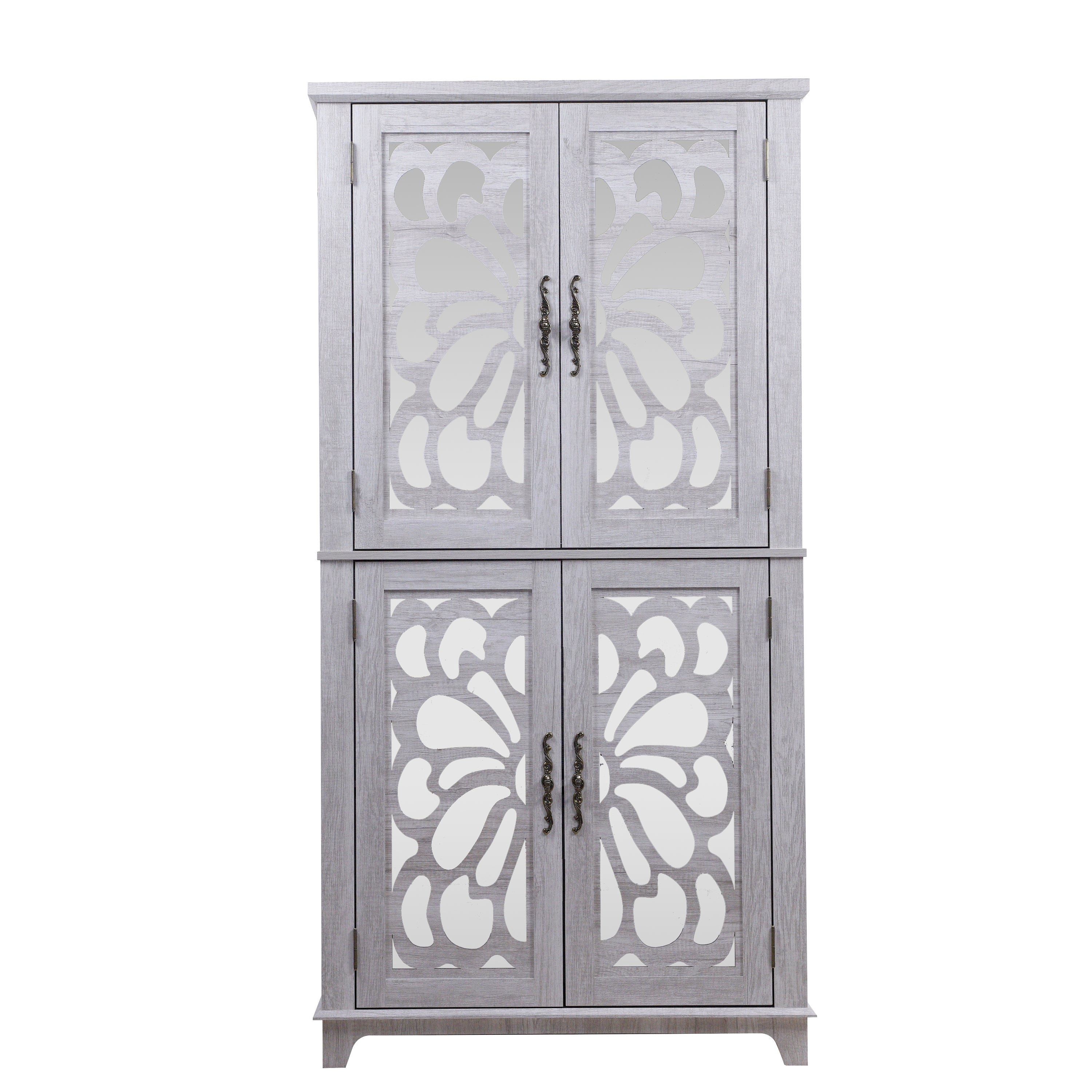 Sailvan Display Sideboard Buffet with 4 Acrylic Mirrored Doors & Adjustable Shelves