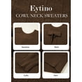 thumbnail image 3 of Eytino Sweaters for Women Long Sleeve Fall Back Bow Knot Sweaters Crew Neck Solid Knit Pullover Tops, 3 of 11