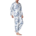 thumbnail image 2 of Fotbe Rose Flowers Pattern Long Sleeve Pajama Set for Men,Sleepwear Set,2-piece Loungewear Set,Soft PJs Comfy Nightwear with Pockets-Large, 2 of 7