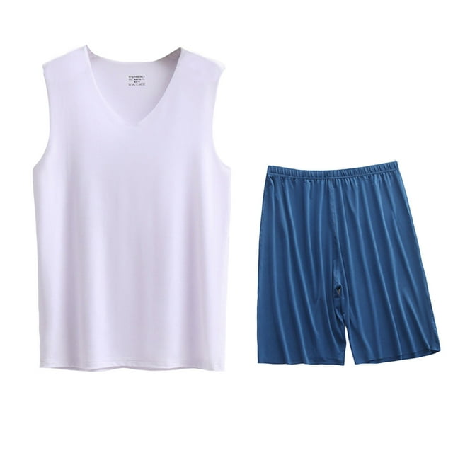 Conjunto Deportivo de los Hombres, Moda Casual de Color Sólido Cuello en V sin Mangas de Elasticidad Superior para el Desgaste Al Aire Libre, Traje Atlético de Humedad