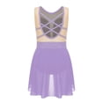 thumbnail image 3 of Sxiwei Gymnastics Leotard for Girls Shiny Rhinestone Mesh Patchwork Ballet Dance Dress Performance Light Purple 12, 3 of 6