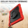 thumbnail image 4 of Case for iPad Air 13 inch/iPad Pro 12.9 inch (3rd/4th Gen), 360 Rotating Stand Handle Pencil Holder Shoulder Strap Heavy Duty Shockproof Cover, Red, 4 of 7