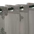 thumbnail image 2 of Embroidered Damask Sheer Grommet Curtain Panel Set by Blue Nile Mills, 52" x 96", Charcoal, 2 of 4