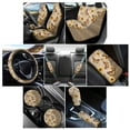 thumbnail image 2 of Renewold Sunflower Butterfly Brown Car Accessories 12 PCS, Auto Seat Covers Steering Wheel Seat Belt Pad Armrest Handbrake Gear Shift Cover Coasters Universal Car Interior Decor, 2 of 7