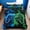 L Blue Green 3PC, variant on Btargot 3 Piece Gamer Boy Twin Comforter Set Blue Lightning Game Controller Print Kids Bedding Set
