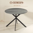thumbnail image 3 of 40" Round Dining Table for 4 Kitchen Table with Steel Legs, Distressed Grey, 3 of 10