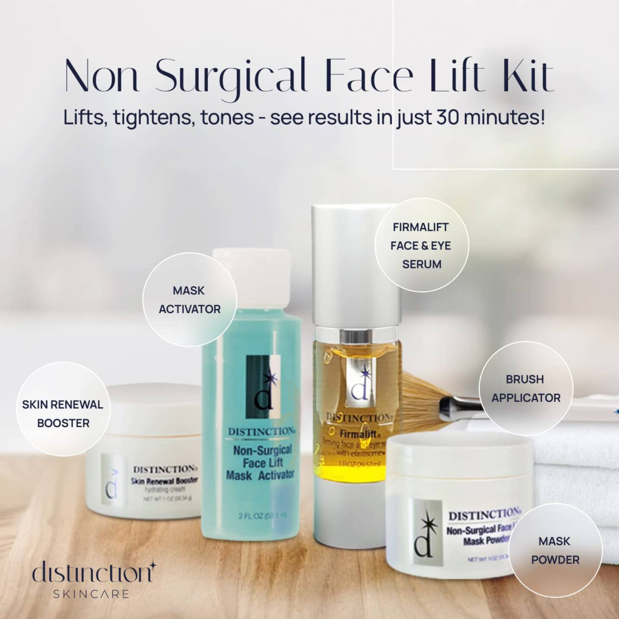 Complete Skincare Kit with Face Serum, Cream, Mask Powder & Activator with  Brush (5 Piece Set)