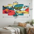 thumbnail image 4 of Designart "Harmony in Coral and Teal Tropical Hibiscus II" Floral Metal Wall Art Set, 4 of 5