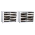thumbnail image 1 of AdirOffice Wood Adjustable 12 Compartment Literature Organizer, White 2 Pack, 1 of 13