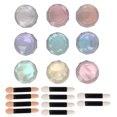 thumbnail image 1 of Polvo metálico para decoración de uñas, 9 colores vibrantes, aplicador de doble cabezal para un efecto espejo único, 1 of 8