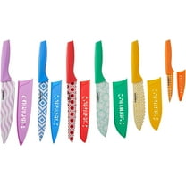 Cuisinart C55-12PR2 Advantage Color Collection 12-Piece Printed Color Cutlery Set, Multicolor