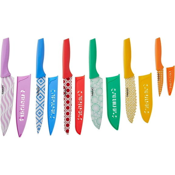 Cuisinart C55-12PR2 Advantage Color Collection 12-Piece Printed Color Cutlery Set, Multicolor