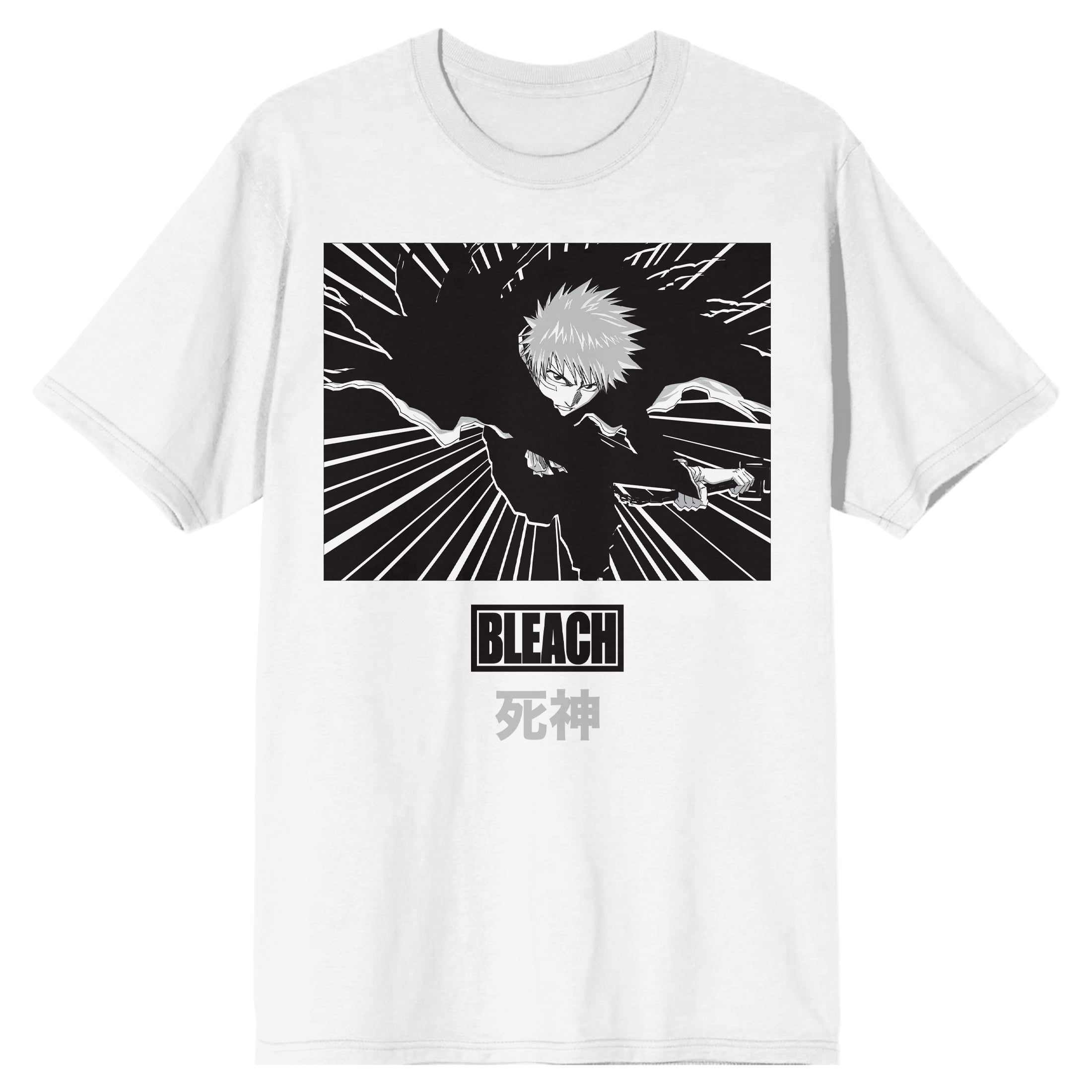 BLEACH Anime Character Print T-Shirt, Men's M Size cotton black type Vintage Second Hand main image 1