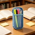 thumbnail image 5 of QuanTara Large Capacity Mesh Pencil Case, Transparent Zippered Pen Pouch, Multipurpose Stationery Bag for Office Organizer, Makeup & Coins (9"), 5 of 6