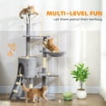 thumbnail image 4 of PawHut 53" Cat Tree Tower with Condo, Kitten Activity Centre, Grey, 4 of 10