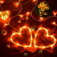 thumbnail image 4 of Christmas String Lights, HAPPIWIZ Heart-Shaped USB Powered LED Lights for Window Curtain Decorations, 138 LED 12 Hanging String Lights for Valentine's Day Window Decor Girls Room Decor,Warm White, 4 of 6