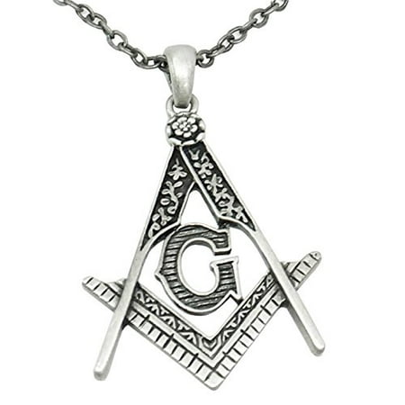 Square Ring Pendant - Freemason Masonic Symbol Compass Square God Goodness Alloy Jewelry Pendant Charm Necklace