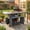 Gray + Iron + American Design＋4, variant on TENGDA Black Foldable Outdoor Kitchen Cart Portable BBQ Grill Prep Station with Foldable Tabletop & Storage Space for Backyard and Patio