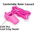 thumbnail image 4 of Loud Sports Whistle with Lanyard – High-Pitched Pink Plastic Whistles for Coaches, Outdoor Safety, Dog Training, Party Favors, 4 of 7