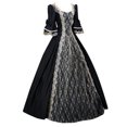 thumbnail image 3 of 2025 Women's Dress Retro Style Gothic Dress for Women Plus Size Solid Color Trumpet Sleeve Plus Size Gothic Dress Long Princess Dress, 3 of 5