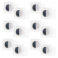 Blue Octave LS52 In Wall or In Ceiling Speakers Home Theater 2-Way Square 6 Pair Pack