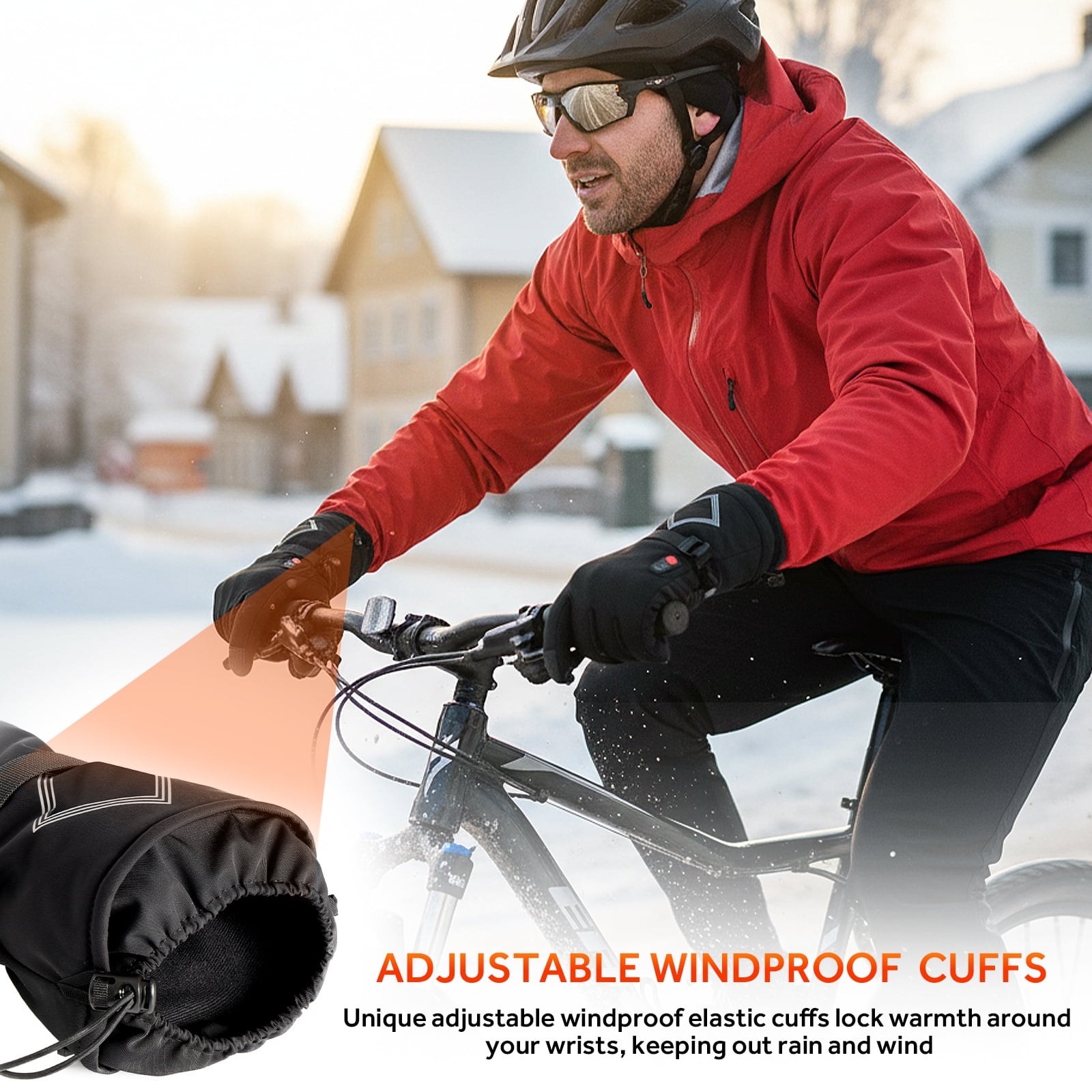 Heated Gloves for Men Women,158°F Heating Rechargeable Winter Gloves, 7.4V Leather Waterproof Touchscreen Glove Hand Warmer for Motorcycle Work Ski Cycling(S/M/L/XL)