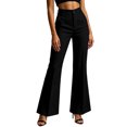 thumbnail image 2 of Cmfcve Flare Dress Pants for Women Stretchy High Waisted Business Work Trousers Button Fly Casual Trousers with Pockets, 2 of 7