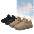 thumbnail image 6 of Faux Furry Lined Winter Boots for Women Comfortable Slip On Ankle Booties Platform Non Slip Fuzzy House Slippers Brown 6.5, 6 of 7