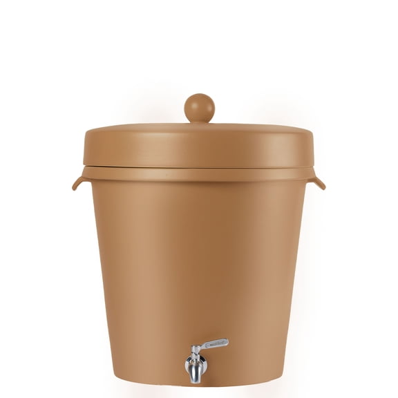 Ecofiltro Purificador, Dispensador y Filtro de Agua Cerámica Grande (20 L) Edición Decorados Color Terracota