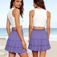 thumbnail image 5 of MYAOYI Skirts for Women Pleated Ruffle Skirt Color Casual Elastic Waist Loose, 5 of 6