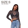 thumbnail image 2 of Women's See Through Tops Long Sleeve Tee Trim Sexy Crop Top T Shirts, 2 of 5