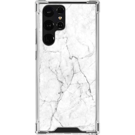 Skinit Marble White Marble Galaxy S22 Ultra Clear Case