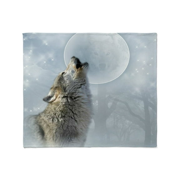 CafePress - Wolf Blue Moon Throw Blanket - Soft Fleece Throw Blanket, 50"x60" for All Ages