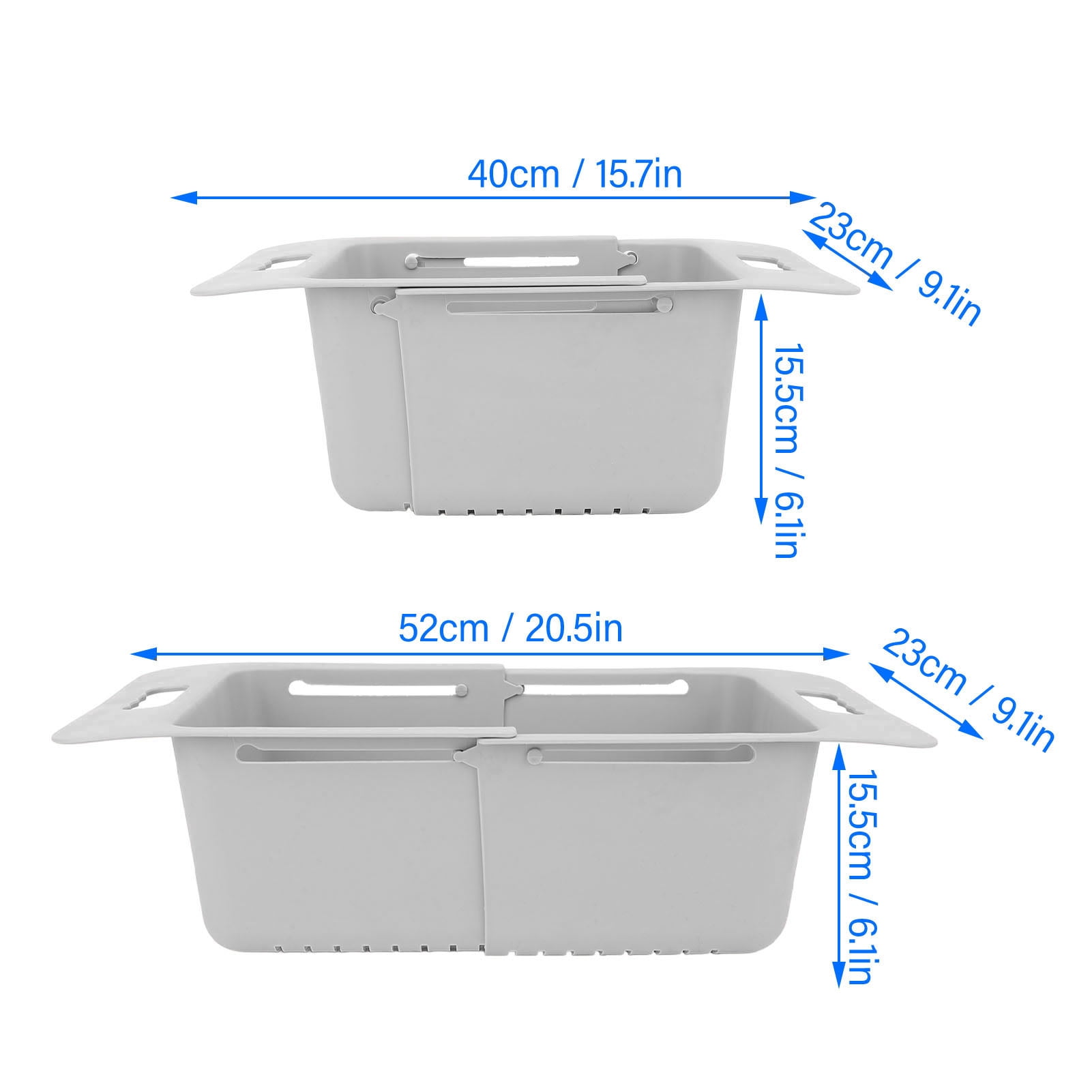 2 Paniers Organisateur Extensibles Pour Congélateur Coffre | Rangement Cuisine Lourd (30-59 Cm) - Poignée - Matière PP - 10